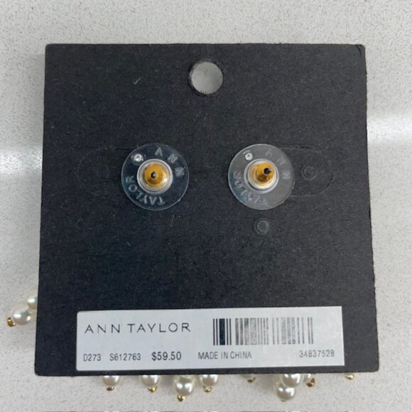 NWT Pearl Chandelier Faux Pear Earrings- Ann Taylor - Picture 2 of 3